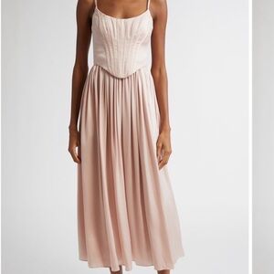 Zimmermann Blush Midi Dress with Spaghetti Straps